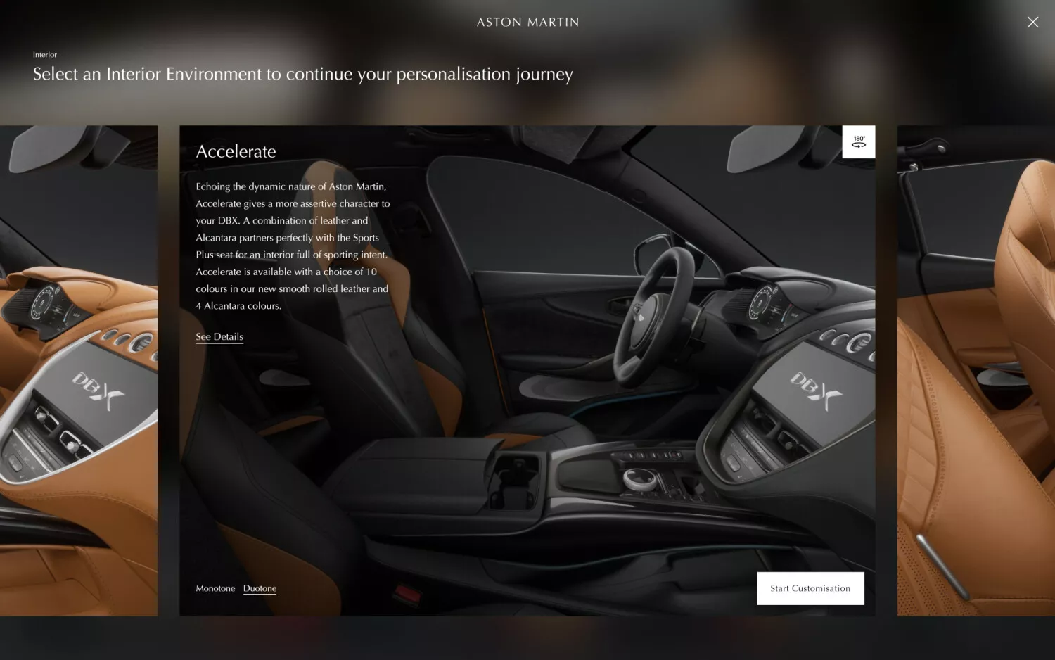 Aston Martin: Aston Martin Configurator · Interior Environment Selection