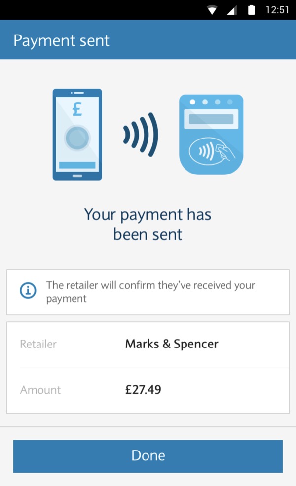 Payment sent confirmation