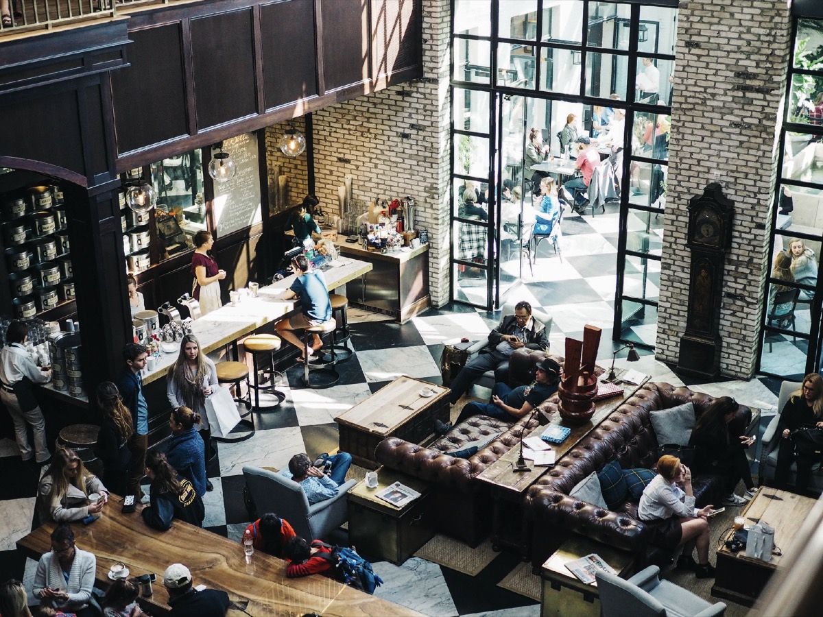 A busy coffee shop in Manchester