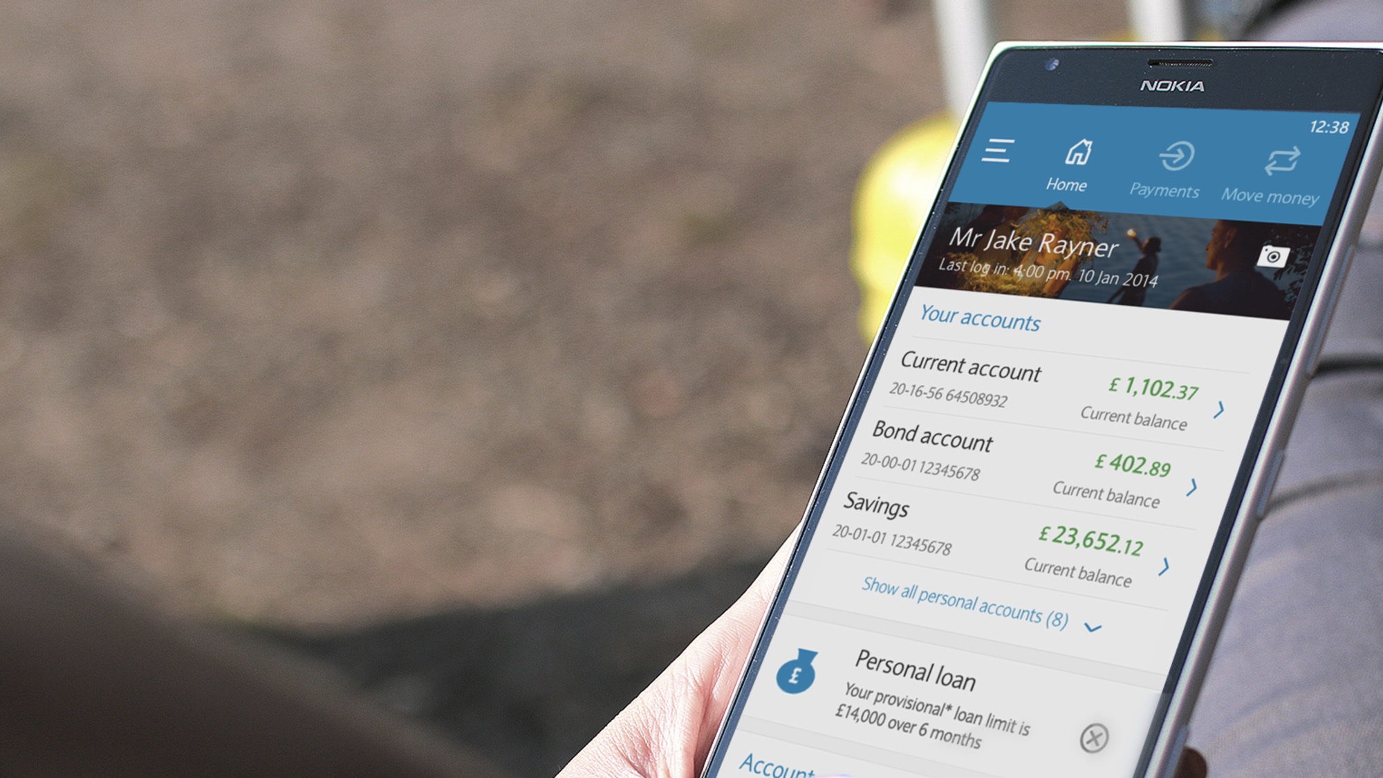 Barclays Mobile Banking on a Nokia Windows Phone