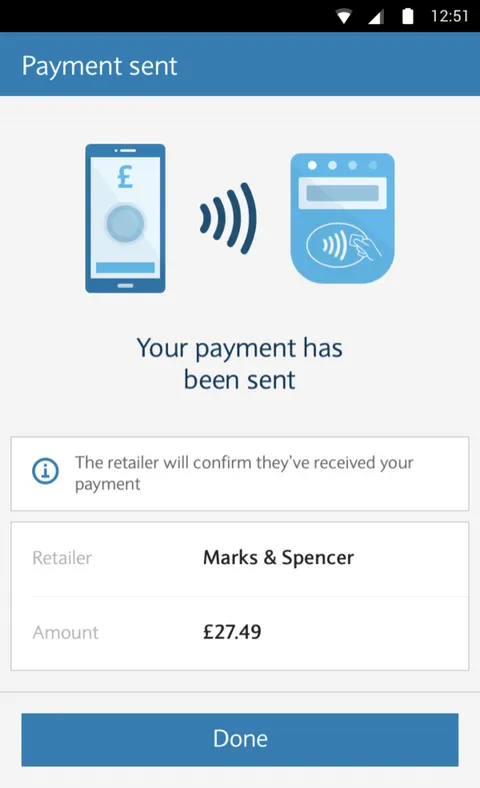 Payment sent confirmation