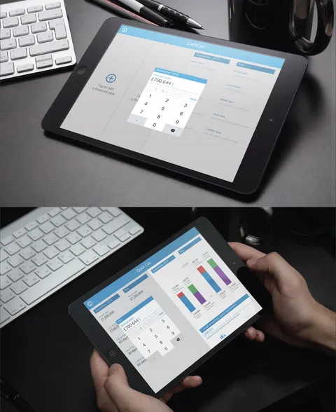 The Barclays Cash Calculator app on an iPad