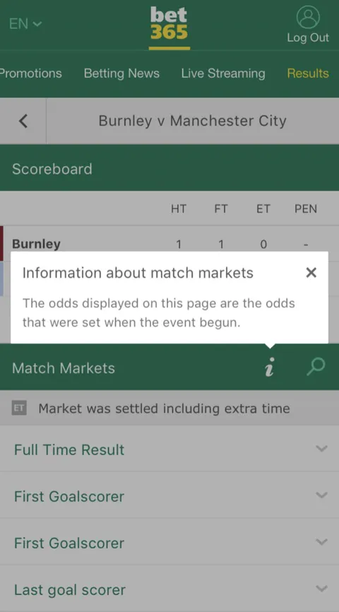 Information about match markets