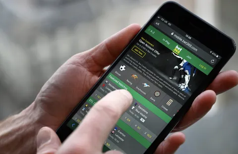 The bet365 mobile site in use on a phone