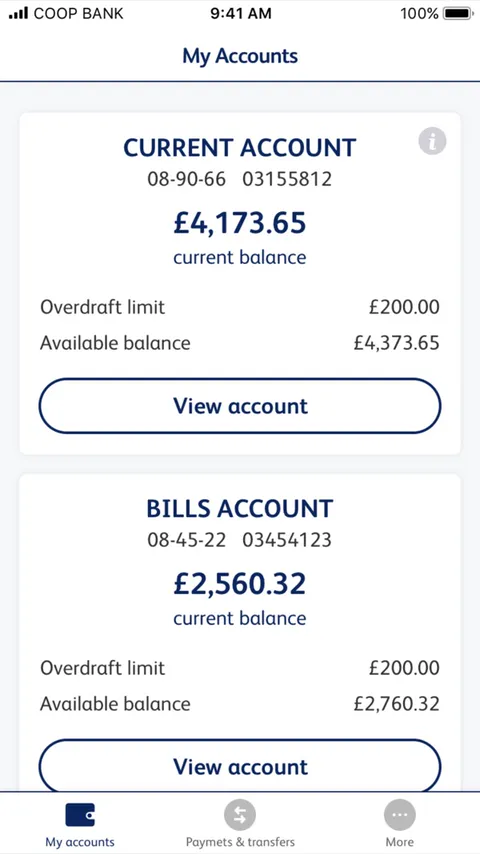 Redesigned My accounts screen