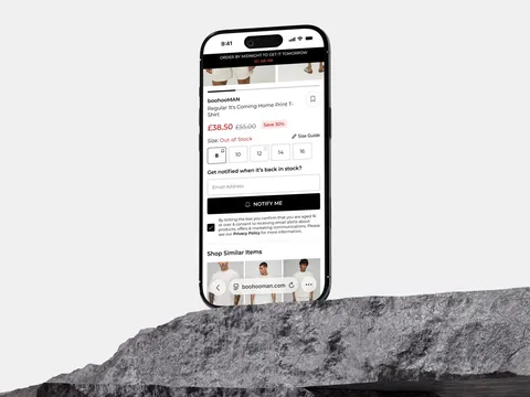 Debenhams Group: boohooMAN · Notify When Back In Stock